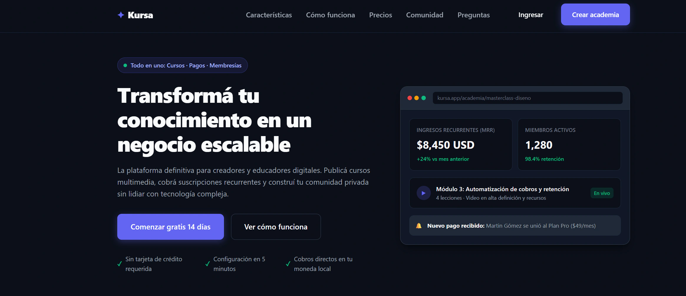 Para creadores de cursos online